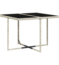 5-tlg. Garten-Essgruppe mit Kissen Hellgrau Poly Rattan