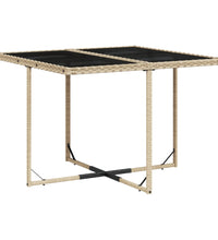 5-tlg. Garten-Essgruppe mit Kissen Beigemischung Poly Rattan