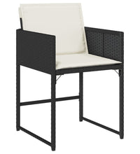 5-tlg. Garten-Essgruppe mit Kissen Schwarz Poly Rattan