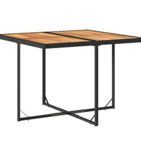 5-tlg. Garten-Essgruppe mit Kissen Schwarz Poly Rattan