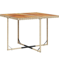 5-tlg. Garten-Essgruppe mit Kissen Beige Poly Rattan