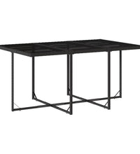 7-tlg. Garten-Essgruppe mit Kissen Schwarz Poly Rattan