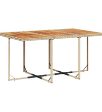 7-tlg. Garten-Essgruppe mit Kissen Beige Poly Rattan