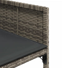 9-tlg. Garten-Essgruppe mit Kissen Grau Poly Rattan
