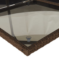 9-tlg. Garten-Essgruppe mit Kissen Braun Poly Rattan