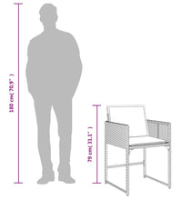 9-tlg. Garten-Essgruppe mit Kissen Braun Poly Rattan
