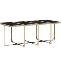 9-tlg. Garten-Essgruppe mit Kissen Beige Poly Rattan