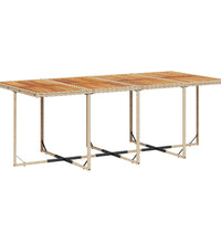 9-tlg. Garten-Essgruppe mit Kissen Beige Poly Rattan