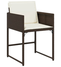 11-tlg. Garten-Essgruppe mit Kissen Braun Poly Rattan