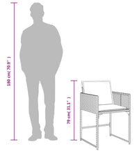 11-tlg. Garten-Essgruppe mit Kissen Braun Poly Rattan