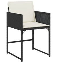 11-tlg. Garten-Essgruppe mit Kissen Schwarz Poly Rattan