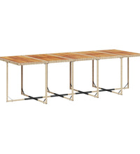 11-tlg. Garten-Essgruppe mit Kissen Beige Poly Rattan