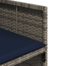 11-tlg. Garten-Essgruppe mit Kissen Grau Poly Rattan