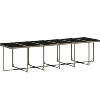 13-tlg. Garten-Essgruppe mit Kissen Grau Poly Rattan