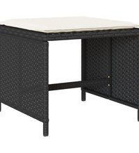 9-tlg. Garten-Essgruppe mit Kissen Schwarz Poly Rattan