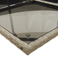 9-tlg. Garten-Essgruppe mit Kissen Grau Poly Rattan