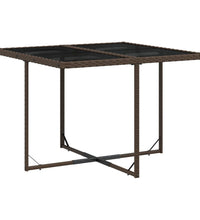 9-tlg. Garten-Essgruppe mit Kissen Braun Poly Rattan