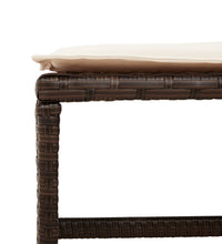 9-tlg. Garten-Essgruppe mit Kissen Braun Poly Rattan