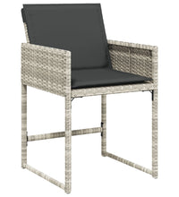 9-tlg. Garten-Essgruppe mit Kissen Hellgrau Poly Rattan