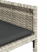 9-tlg. Garten-Essgruppe mit Kissen Hellgrau Poly Rattan