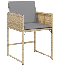 9-tlg. Garten-Essgruppe mit Kissen Beigemischung Poly Rattan