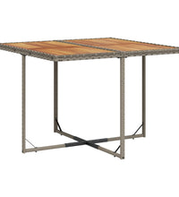 9-tlg. Garten-Essgruppe mit Kissen Grau Poly Rattan