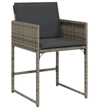 9-tlg. Garten-Essgruppe mit Kissen Grau Poly Rattan