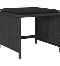 11-tlg. Garten-Essgruppe mit Kissen Schwarz Poly Rattan