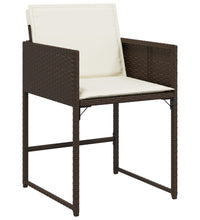 11-tlg. Garten-Essgruppe mit Kissen Braun Poly Rattan