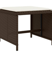 11-tlg. Garten-Essgruppe mit Kissen Braun Poly Rattan