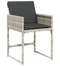 11-tlg. Garten-Essgruppe mit Kissen Hellgrau Poly Rattan