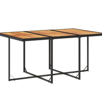 11-tlg. Garten-Essgruppe mit Kissen Schwarz Poly Rattan