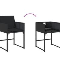 13-tlg. Garten-Essgruppe mit Kissen Schwarz Poly Rattan