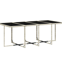 13-tlg. Garten-Essgruppe mit Kissen Hellgrau Poly Rattan