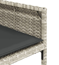 13-tlg. Garten-Essgruppe mit Kissen Hellgrau Poly Rattan