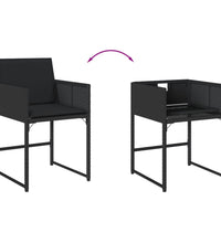 15-tlg. Garten-Essgruppe mit Kissen Schwarz Poly Rattan