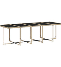 15-tlg. Garten-Essgruppe mit Kissen Beigemischung Poly Rattan