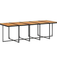 15-tlg. Garten-Essgruppe mit Kissen Schwarz Poly Rattan