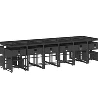 17-tlg. Garten-Essgruppe mit Kissen Schwarz Poly Rattan