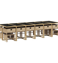17-tlg. Garten-Essgruppe mit Kissen Beige Poly Rattan