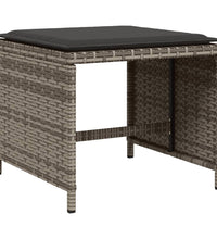 17-tlg. Garten-Essgruppe mit Kissen Grau Poly Rattan