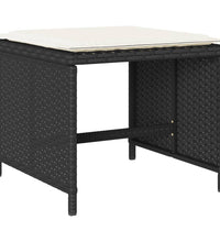 17-tlg. Garten-Essgruppe mit Kissen Schwarz Poly Rattan