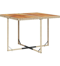 9-tlg. Garten-Essgruppe mit Kissen Beige Poly Rattan