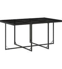 11-tlg. Garten-Essgruppe mit Kissen Schwarz Poly Rattan