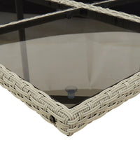 11-tlg. Garten-Essgruppe mit Kissen Hellgrau Poly Rattan