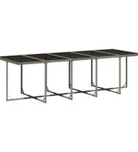 15-tlg. Garten-Essgruppe mit Kissen Grau Poly Rattan