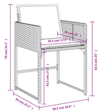15-tlg. Garten-Essgruppe mit Kissen Grau Poly Rattan