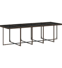 15-tlg. Garten-Essgruppe mit Kissen Braun Poly Rattan