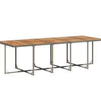 15-tlg. Garten-Essgruppe mit Kissen Grau Poly Rattan
