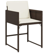17-tlg. Garten-Essgruppe mit Kissen Braun Poly Rattan